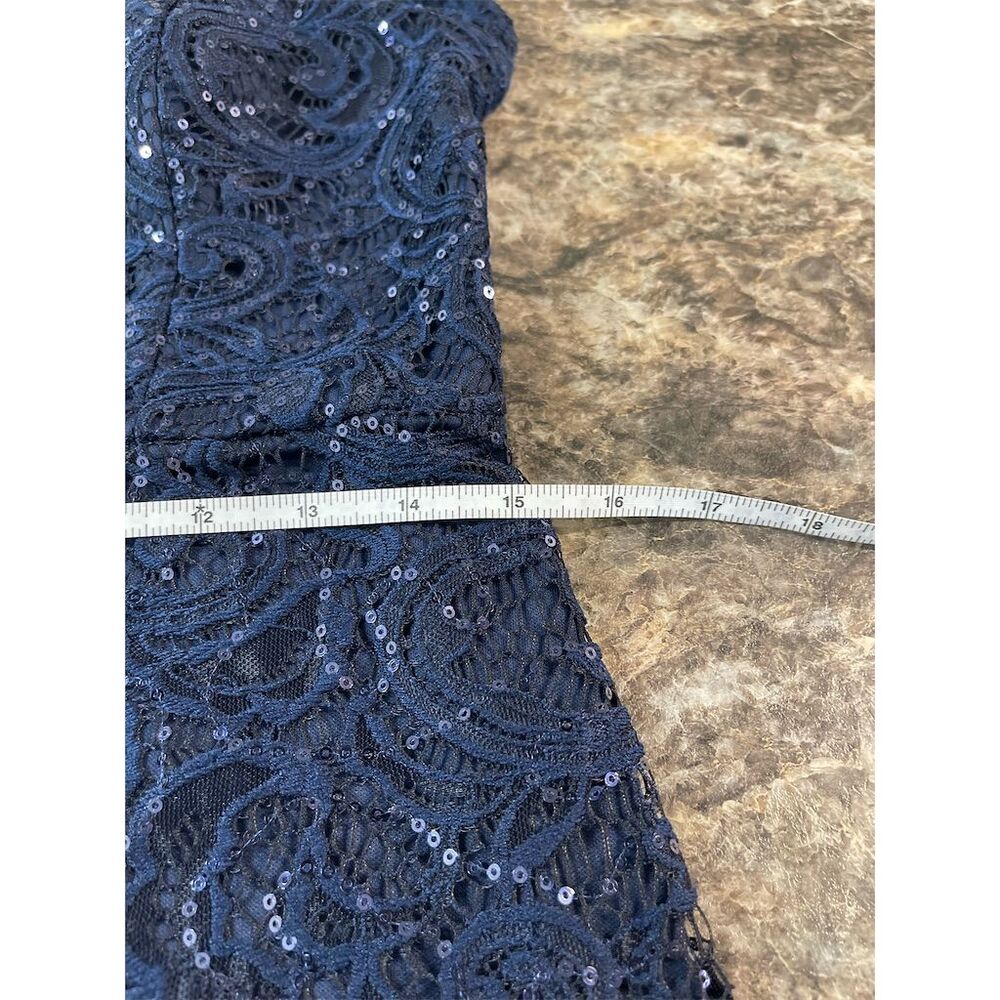 City Triangles Navy Blue Knee Length Dress Bedazzled Halter Size 13. Sku157 - Picture 10 of 16